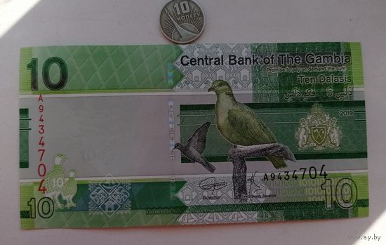 Werty71 Гамбия 10 даласи 2019 UNC банкнота