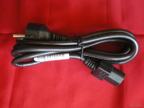 Силовой кабель питания 220В (для подключения компьютера(ПК), монитора, принтера), 1,6м.
