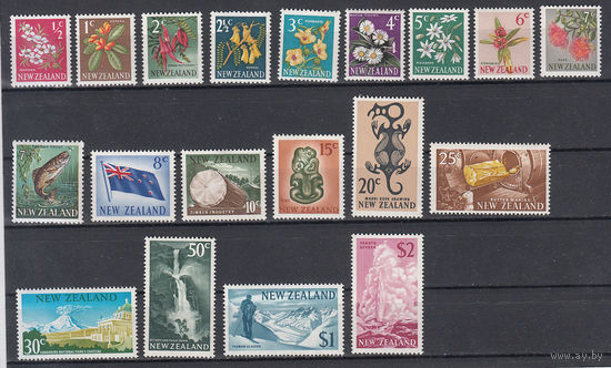 Флора, фауна, пейзажи. Новая Зеландия. 1967. Полная серия. Michel N 456-474 (62,0 е)