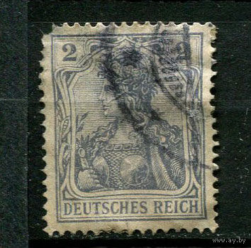 Рейх - 1905/1913 - Аллегория Германия 2Pf - [Mi.83i] - 1 марка. Гашеная.  (Лот 116BY)