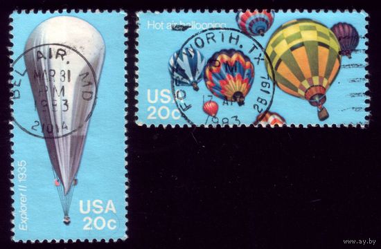 2 марки 1982 год США Летательные аппараты 1619-1620
