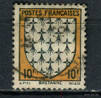 Франция - 1943 - Герб 10Fr - [Mi.586] - 1 марка. Гашеная.  (Лот 69ER)-T7P24