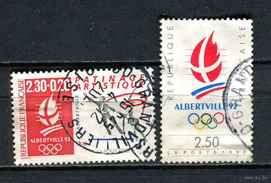Франция - 1990 - Зимние Олимпийские игры - [Mi. 2757-2758] - полная серия - 2 марки. Гашеные.  (Лот 48CQ)