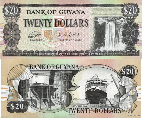 Гайана 20 Долларов 2018 UNC П1-78