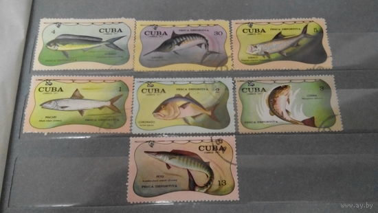 Марки фауна рыбы Куба 7 марок