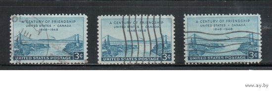 США-1948, (Мих.574), гаш. , Дружба США-Канада, Мост(одиночка),цена за 1 м на выбор