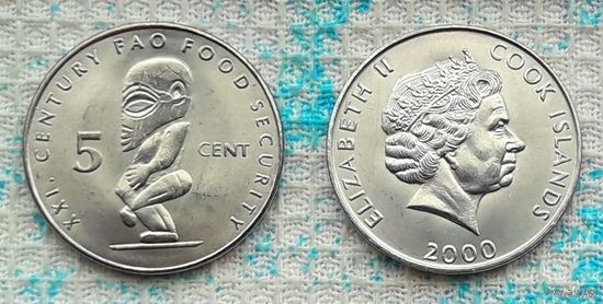 Острова Кука 5 центов 2000 года, UNC.