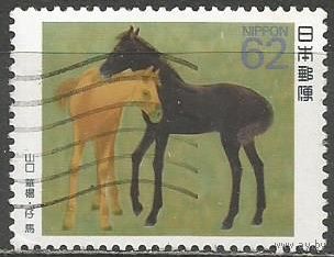 Япония. Лошади в живописи. 1990г. Mi#1966.