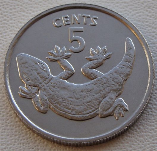 Кирибати. 5 центов 1979 год KM#3 "Ящерица геккон"  Тираж: 20.000 шт