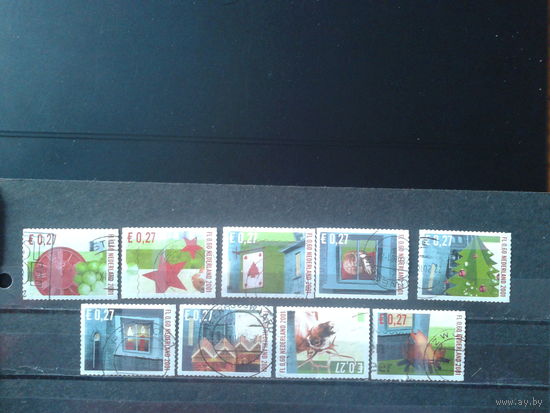 Нидерланды 2001 Новогодние марки 9 штук