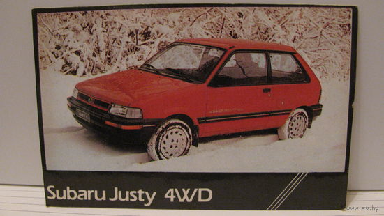 Карманный календарик. Subaru. 1992 год