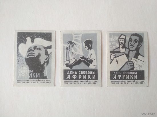 Спичечные этикетки ф.Пинск. День свободы Африки. 1965 год