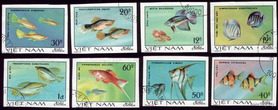 8 марок 1981 год Вьетнам Рыбки 1145-1152 U