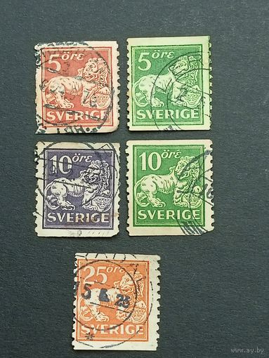 Швеция 1920-1924. Лев с гербом