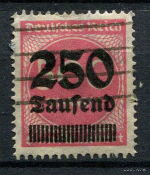 Рейх (Веймарская республика) - 1923 - Надпечатка нового номинала 250 Tsd на 500 M - [Mi.295] - 1 марка. Гашеная.  (Лот 49BH)