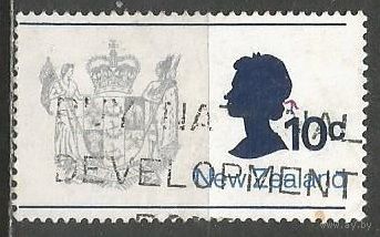 Новая Зеландия. Королева Елизавета II. Национальный герб. 1970г. Mi#528.