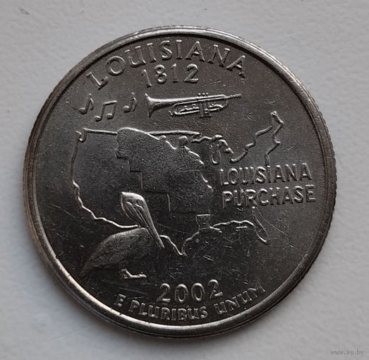 Quarter dollar квотер Louisiana 2002