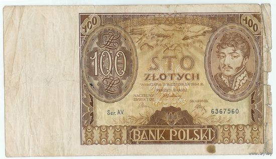 Польша 100 злотых 1934 год.