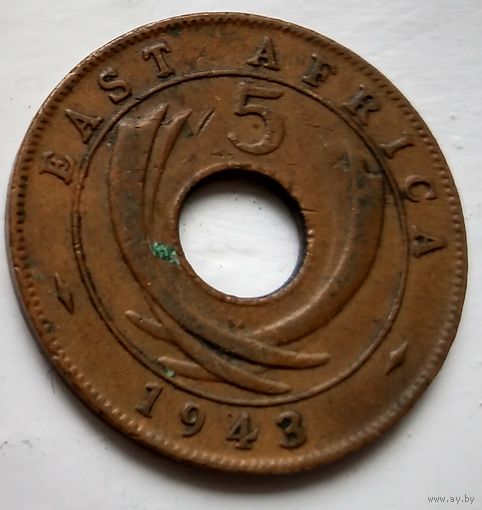 Британская Восточная Африка 5 центов, 1943  2-2-33