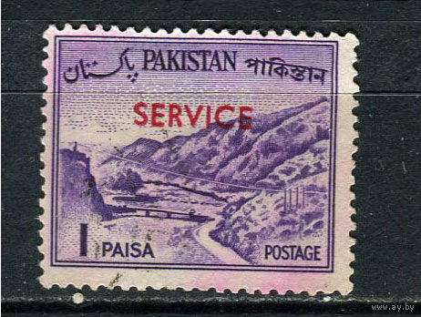 Пакистан - 1963/1970 - Надпечатка SERVICE на 1Р. Dienstmarken - [Mi.96d] - 1 марка. Гашеная.  (LOT Dj14)