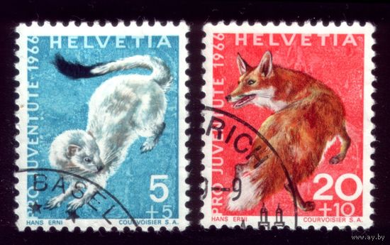 2 марки 1966 год Швейцария 845,847