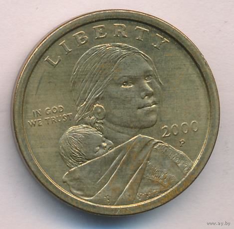 1 доллар США 2000 год Сакагавея Парящий орел двор Р _состояние XF