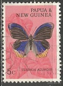 Папуа Новая Гвинея. Бабочка парусник Улисс . 1966г. Mi#86.