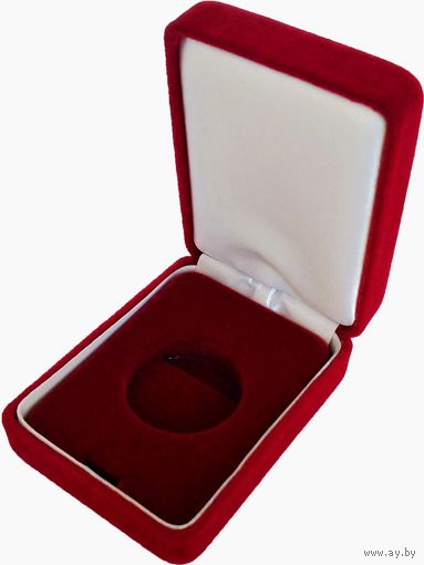 Футляр для золотой монеты с капсулой 30.00 mm (50 руб., Au) бархатный красный