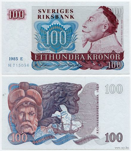 Швеция. 100 крон (образца 1985 года, P54c, XF)