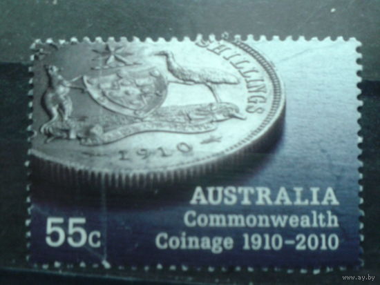 Австралия 2010 100 лет монетам Австралии, на монете герб