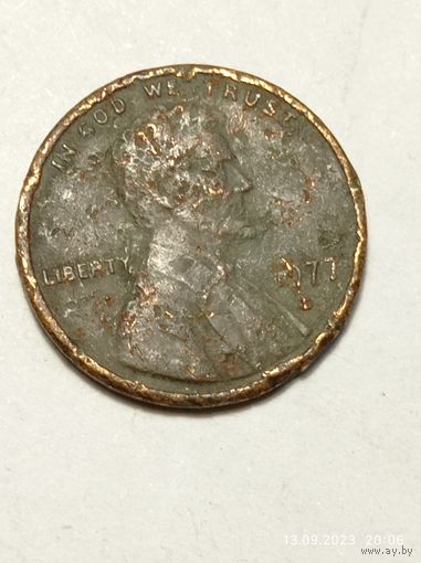 США 1 цент 1977  S . года .
