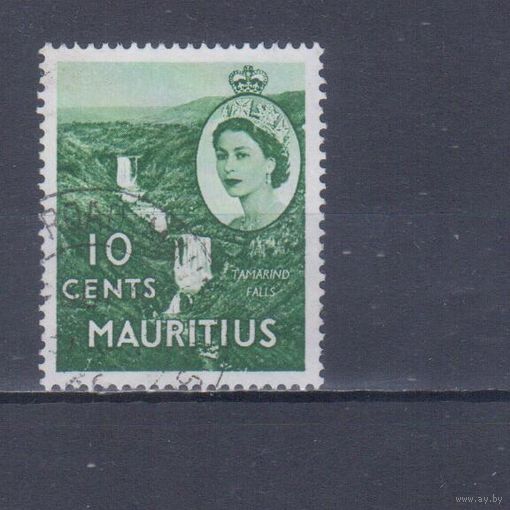 [1103] Британские колонии.Маврикий 1953. Елизавета II.Водопад. Гашеная марка.