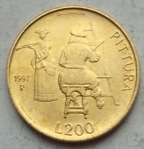 Сан-Марино 200 лир 1997 г. В холдере