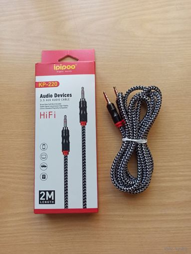 Аудио кабель IPIPOO KP-220 AUX кабель для акустики и смартфонов.