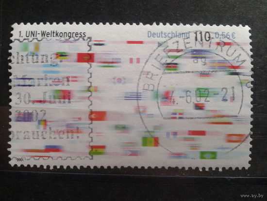 Германия 2001 флаги участников межд. конгресса Михель-1,0 евро гаш