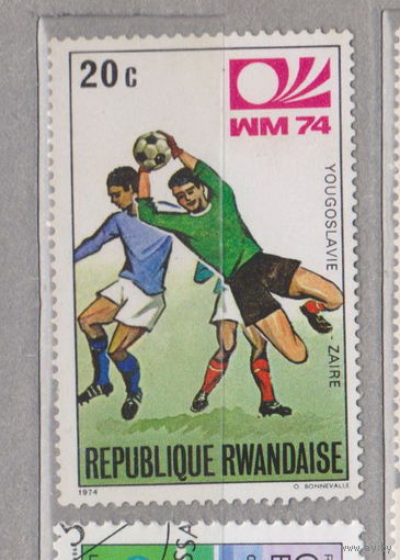 Спорт футбол Чемпионат мира по футболу 1974 года - Западная Германия Руанда 1974 год лот 14 ЧИСТАЯ