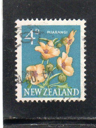 Новая Зеландия. Mi:NZ 397. Пуаранги, Мальва Венецианская (Hibiscus trionum). 1960.