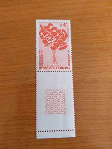 1972 Франция 20 лет ассоциации доноров крови работников почтовой связи чистая клей MNH** медицина выпускалась одиночкой (3-4)