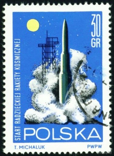 Исследование космоса Польша 1964 год 1 марка