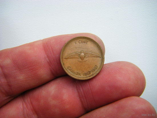 Канада 1 цент 1967г. 100 лет Конфедерации Канада.