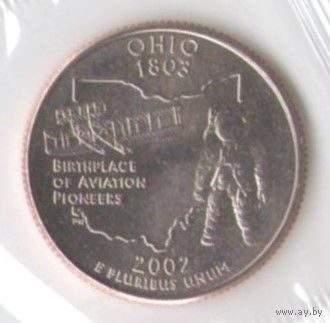 25 центов 2002 г. Огайо серия Штаты и Территории Двор Р (заводская упаковка) _UNC