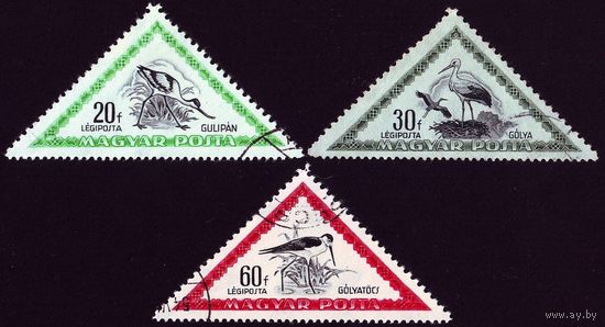 Птицы Венгрия 1952 год 3 марки