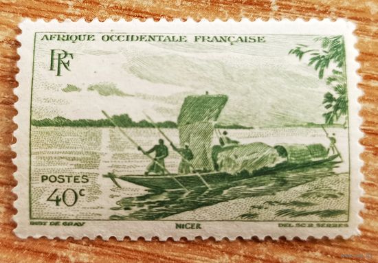 Французская Западная Африка. Лодка, марка