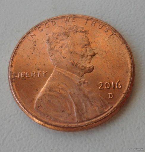 1 цент США 2016 г.в. D