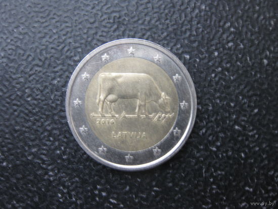 Латвия 2 евро 2016 корова