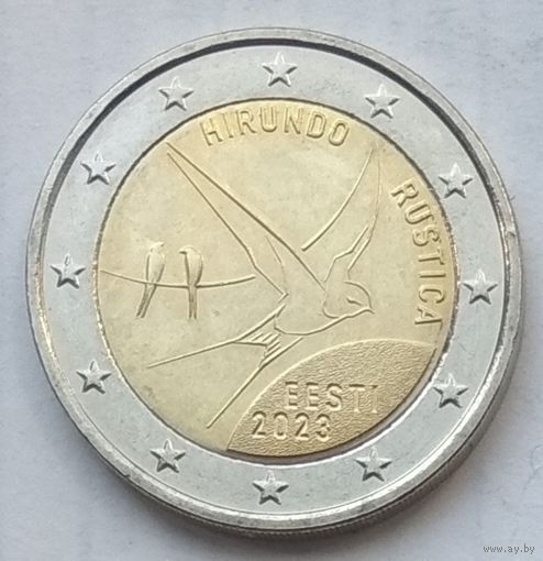 Эстония 2 евро 2023 г. Ласточка