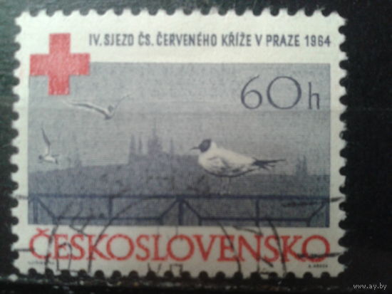 Чехословакия 1964 Конгресс Красного Креста, птицы с клеем без наклейки