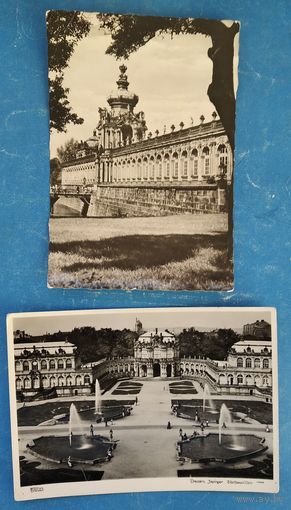 2 открытки. Дрезден. ГДР. 1940-е. Чистые. Цена за 2.