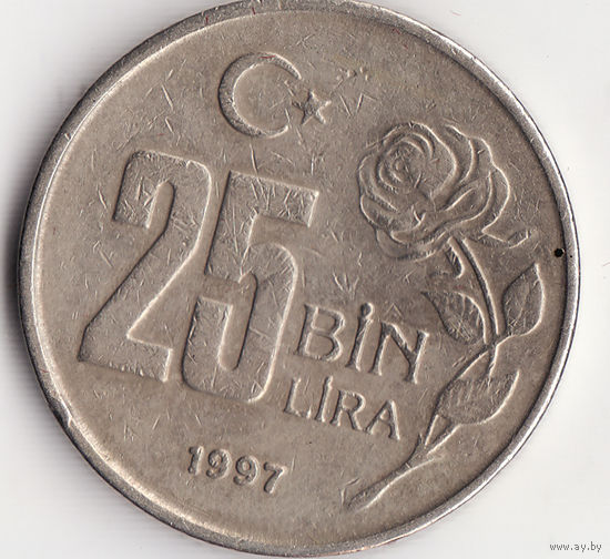 25000 лир 1997 год