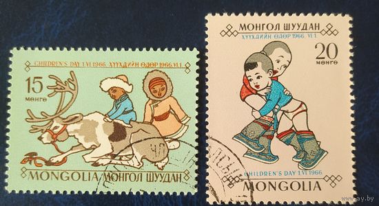 Монголия 1966 день детей 2 из 7.